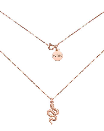 Naszyjnik z gniecionym wężem z różowego złota, SOTHO