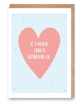 Kartka z podziękowaniem - "Z całego serca dziękuję Ci", Cardie