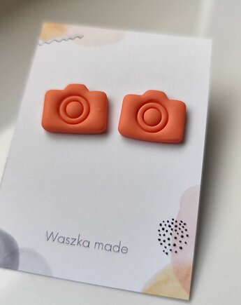 Kolczyki aparat fotograficzny łososiowe, Waszkamade