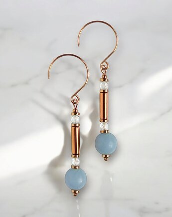 Kolczyki angelit i topaz : okazałe i efektowne, kaktusia