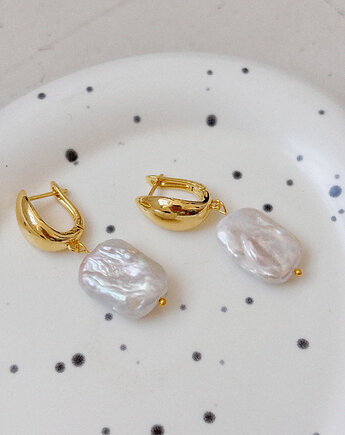 Kolczyki pozłacane z Perłą, Chmolowska Jewellery