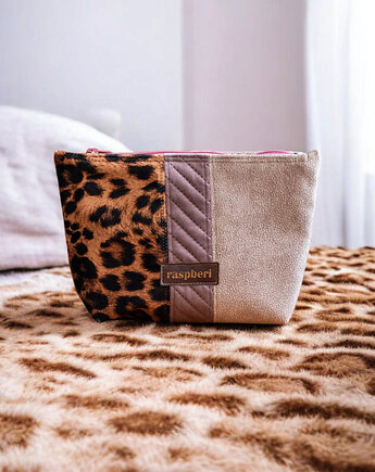 Kosmetyczka MAXI panterka, raspberi