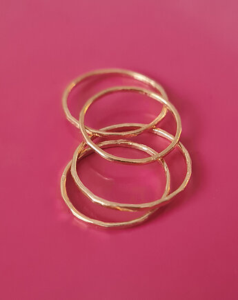 Zestaw 4 obrączek SLIM mosiądz, COCONUT