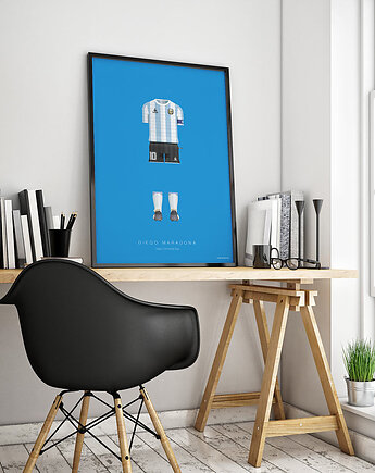 Maradona  - piłka nożna - plakat 50x70 cm, minimalmill