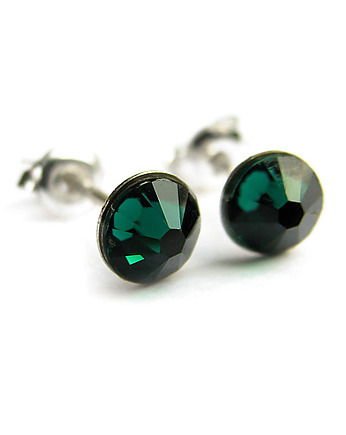 Kolczyki- Kryształy Swarovski- Szmaragdowe kropy-mniejsze, Marisella