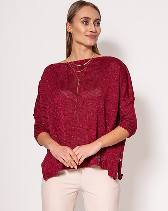 Oversize'owy sweter - SWE040 bordo MKM, MKMswetry