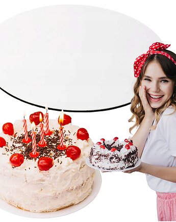 Tacka Podkład pod tort ciasto torta Cukierniczy GRUBY BIAŁY 28 CM Okrągły, smxdsgn