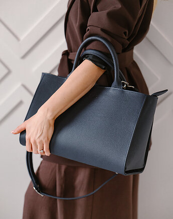 Bag in the city - skórzana torebka kuferek - granat, NASHE