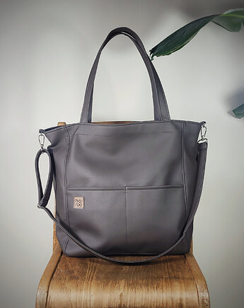 Lazy bag Pocket  torba taupe ekoskóra oversize, hairoo