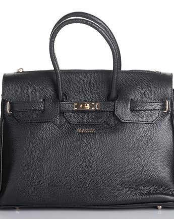 Torba skórzana Shopper - czarna  (7117), BOSCCOLO
