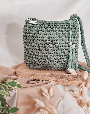 Torebka ze sznurka City bag - szałwia, Damariz