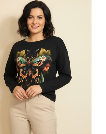 Bluza bawełniana Motyl Pomarańczowy, mniej więcej