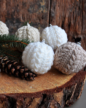 Szydełkowe bombki 6szt, mamuta