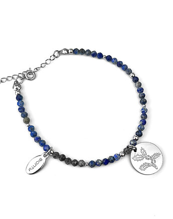 Bransoletka GRUDZIEŃ lapis lazuli, ostrokrzew, Bionty