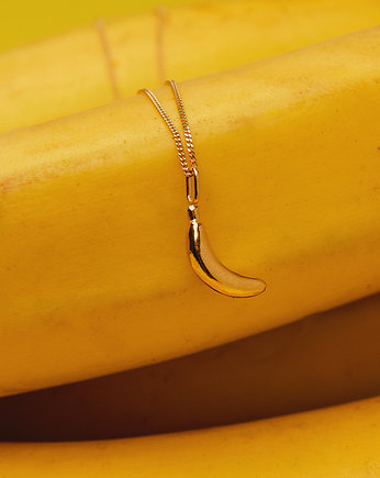 Naszyjnik banan srebro pozłacane, Hetman Jewelry