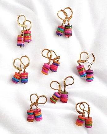 Kolczyki : SUMMER collection: masa perłowa : krótkie, kaktusia