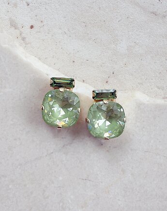 Kolczyki pozłacane PREMA: Szałwiowa Elegancja w odcieniach Paradise Green & P..., White Jasmine