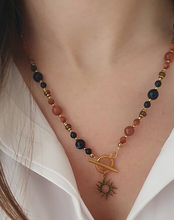 Naszyjnik z piaskiem pustyni i nocą kairu, LEI handmade 