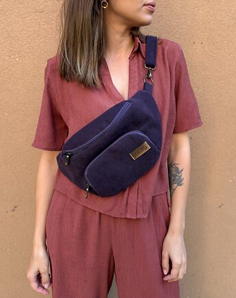 Welurowa nerka miejska jagoda, sacky bag