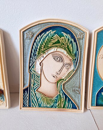 Ikona ceramiczna obraz sakralny, Wooden Love