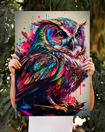 Plakat Kolorowa Sowa 2, Abstraktoria