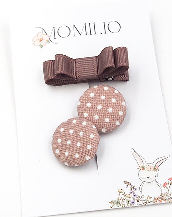 Komplet do włosów gumki i spinka kokardka Kolekcja Polly, Momilio
