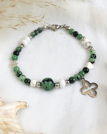 Bransoletka Island z zoisytami i hematytami, Gleeme Jewellery