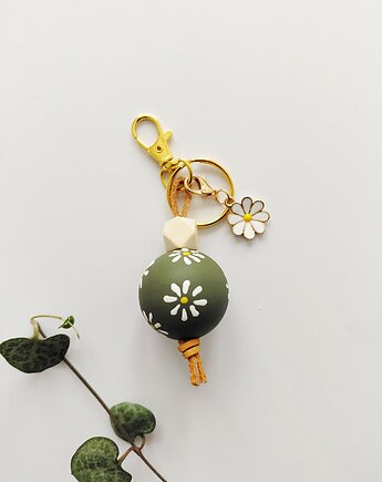 Brelok drewniany ze stokrotką, BohoHome