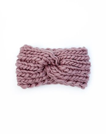 Gruba opaska z wełny peruwiańskiej fiołkowy róż, Holy Alpaca Knit