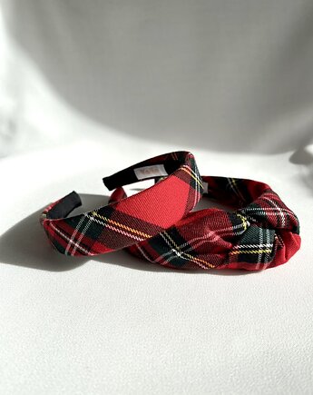 Płaska opaska w czerwoną kratkę Red Check, Volie Line