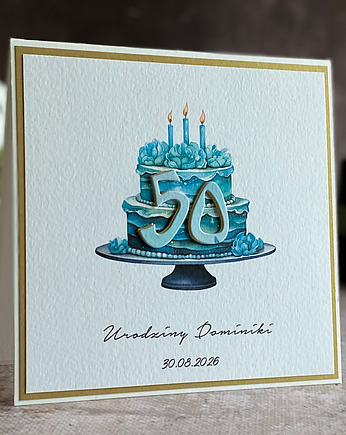 Personalizowana kartka na 50 urodziny, BH 31b, Anna Art and Crafts