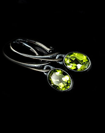 Kolczyki srebrne Zielone peridoty