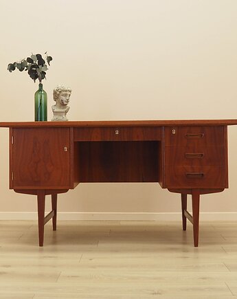 Biurko tekowe, duński design, lata 70, produkcja: Dania, Przetwory design