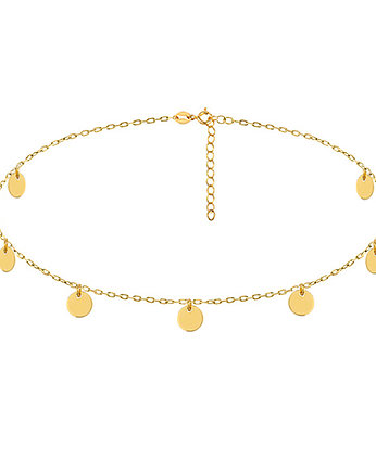 Naszyjnik choker z kółkami pozłacany srebro 925, THE SILVER STORY