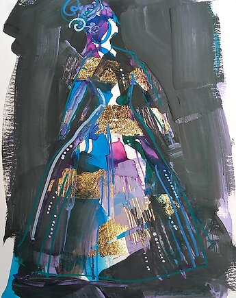 Lilka 90 - akwarela 16x24 cm unikat, Katarzyna Radzka