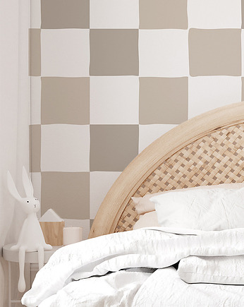 Tapeta Szachownica "Beige Chess", Humpty Dumpty Room Decoration