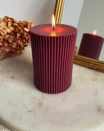 Świeca ekologiczna sojowa dekoracyjna walec "Burgundy Touch" 100x70mm, Coccola JEWELLERY