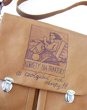 PRL torebka skórzana KOBIETY NA TRAKTORY, czajkaczajka