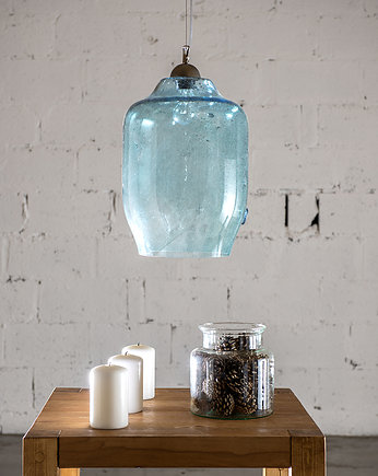 Wisząca lampa szklana Bee turkusowa, GIE EL