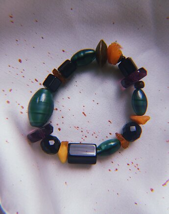 Crystal Witch - bransoletka z kryształami, Szary Piknik