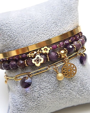 Zestaw bransoletek Rubiny   - Szlachetna kolekcja, KiKa pracownia