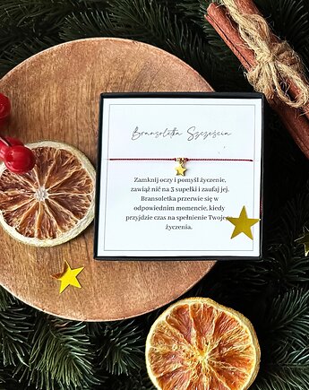 Złota Bransoletka Szczęścia Pierwsza Gwiazdka BOX prezentowy, Martellie Jewellery