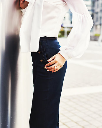Spodnie marynarskie z cienkiego jeansu, GiaMore