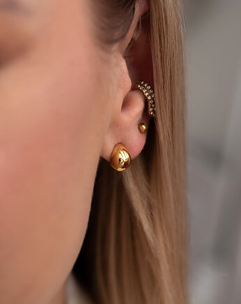 Kolczyki małe złote łezki ze stali chirurgicznej premium Paraiso Nefeli, Paraiso