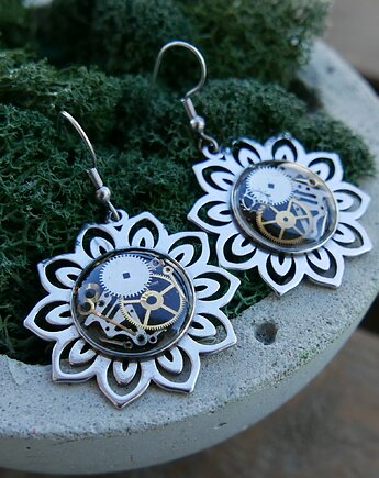 Kolczyki Silver Flowers 1, Zegarynki