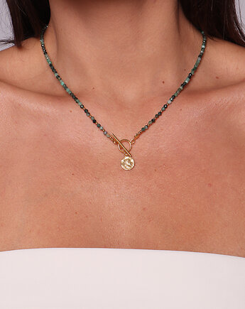 Naszyjnik z kamieni naturalnych szmaragd toggle z zawieszką, Bring Biżuteria