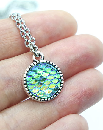 Naszyjnik - Łuski turkusowe - mały, yenoo