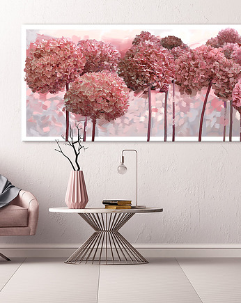 Obraz na płótnie KWIATY HORTENSJE- 150x60cm 0360, NOWdeco