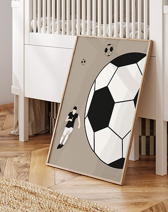 Plakat dla dzieci Beige Soccer Fun, Humpty Dumpty Room Decoration