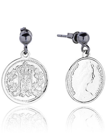 Kolczyki srebrne Royal Coin Earrings in Silver, Joccos Design